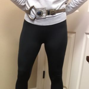 Art Deco distressed leather belt with velrco